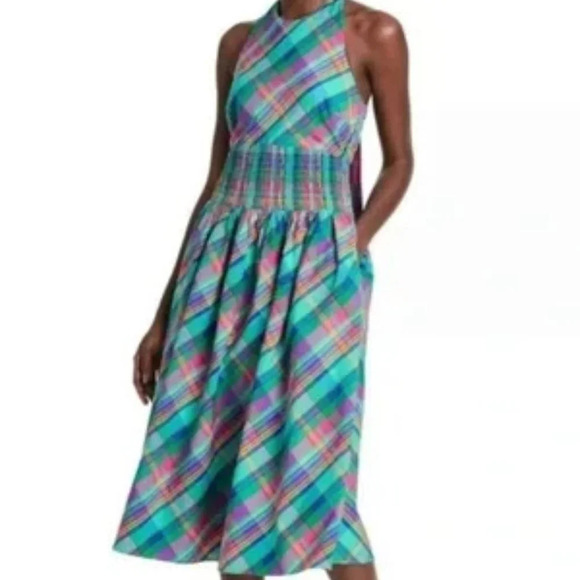 Christopher John Rogers X Target Collab Green Plaid Christmas dress size 16/18W - Picture 1 of 3